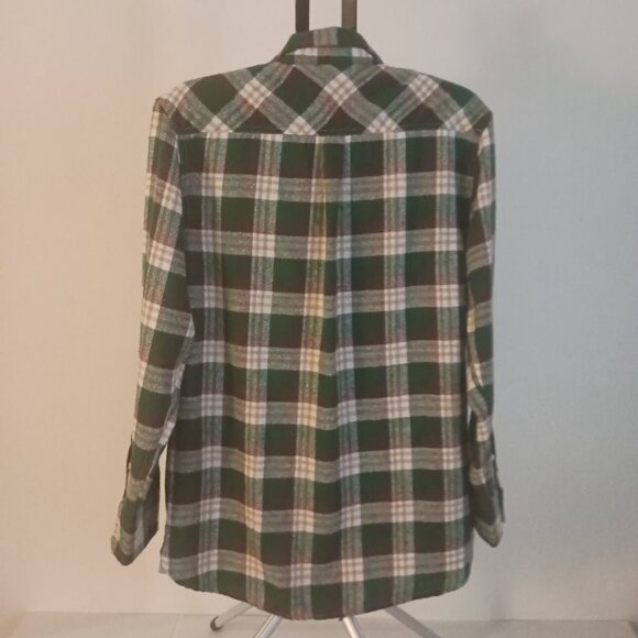 Bogari Men’s Green Brown Tan Off-White Plaid Flannel Button Shirt NWOT Size XL - Picture 12 of 15